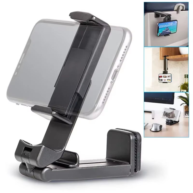 Airplane Phone Holder Clip Portable Travel Train Seat Phones Stand Desk Foldable Support for Iphone Samsung Google Mi Holders