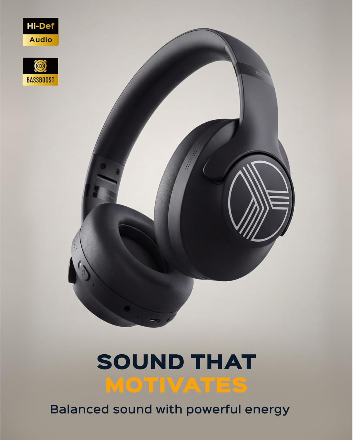 Z2 – Hybrid Active Noise Cancelling Wireless Headphones for Gym & Sports Workout, Lightweight Foldable, 58H Battery, Deep Bass, over Ear Headphones Wireless Bluetooth with Mic for Travel