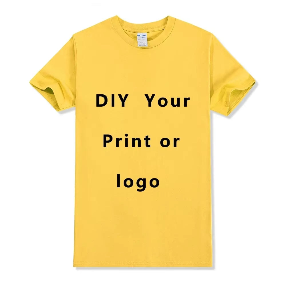 100% Pure Cotton round Neck Solid Color Short Sleeved Shirt, Free to Add Your Own Design Soft Casual T-Shirt, Customized T-Shirt