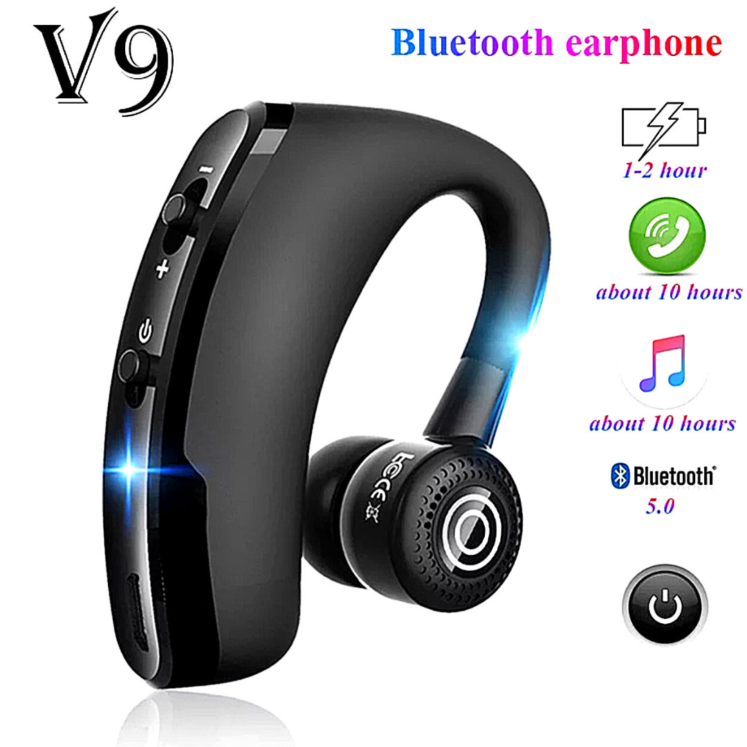 Bluetooth 5.0 Earpiece Wireless Headset Noise Cancelling Earbuds Driving Trucker