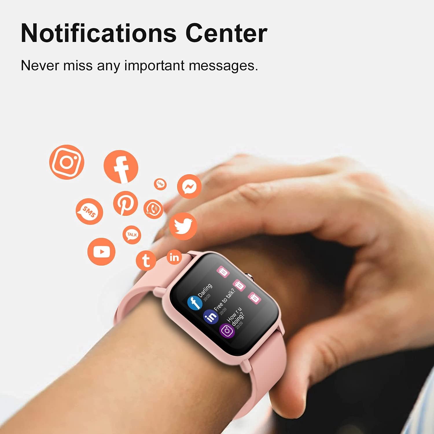 Smart Watch for Android Phones Compatible with Iphone Samsung, Fitness Watch with Blood Oxygen & Heart Rate Sleep Monitor, 5ATM Waterproof Pedometer, Smart Watches for Men Women (2 Bands)