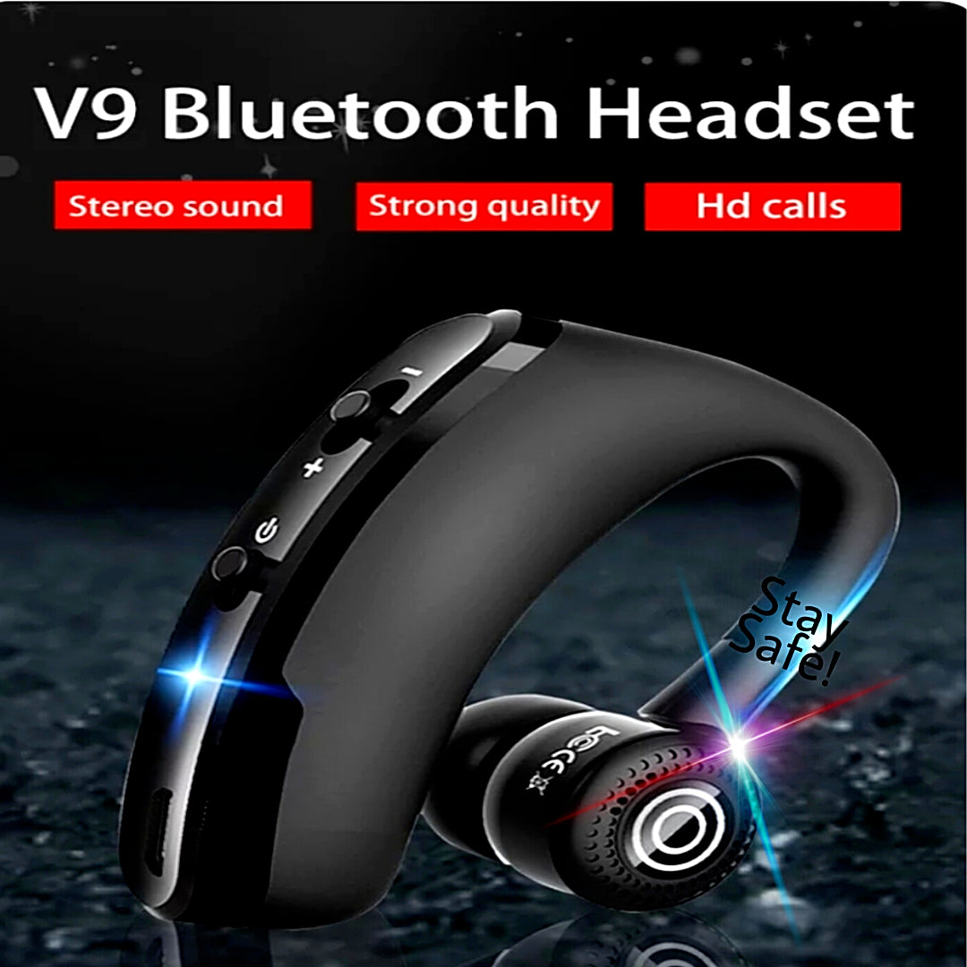 Bluetooth 5.0 Earpiece Wireless Headset Noise Cancelling Earbuds Driving Trucker