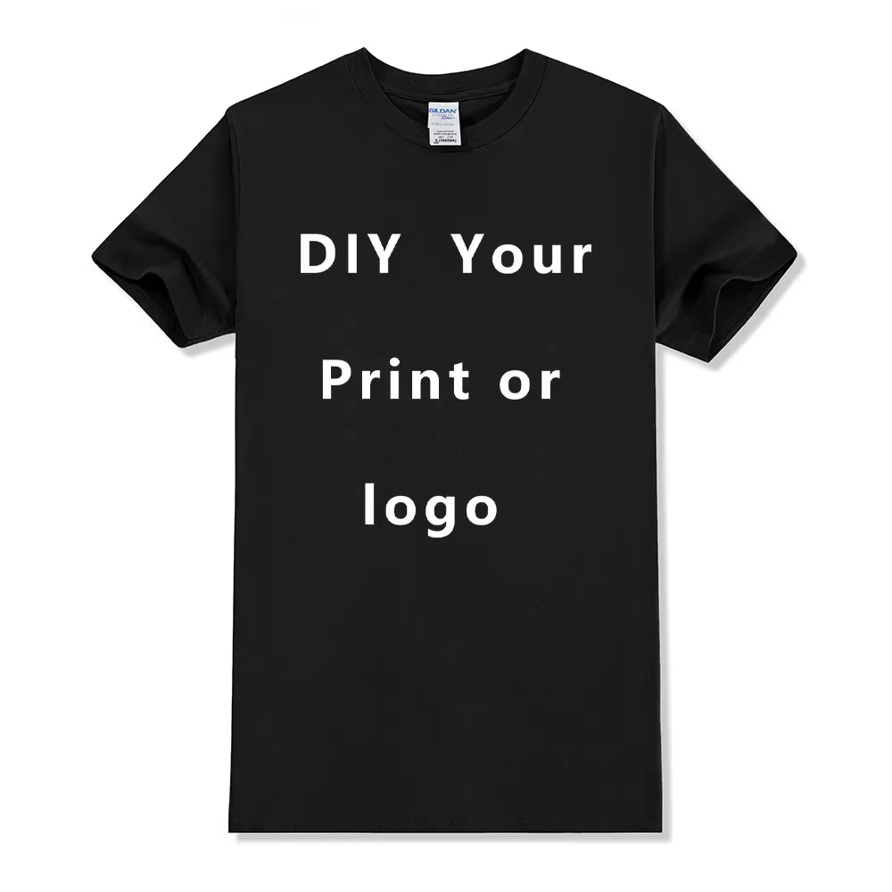 100% Pure Cotton round Neck Solid Color Short Sleeved Shirt, Free to Add Your Own Design Soft Casual T-Shirt, Customized T-Shirt