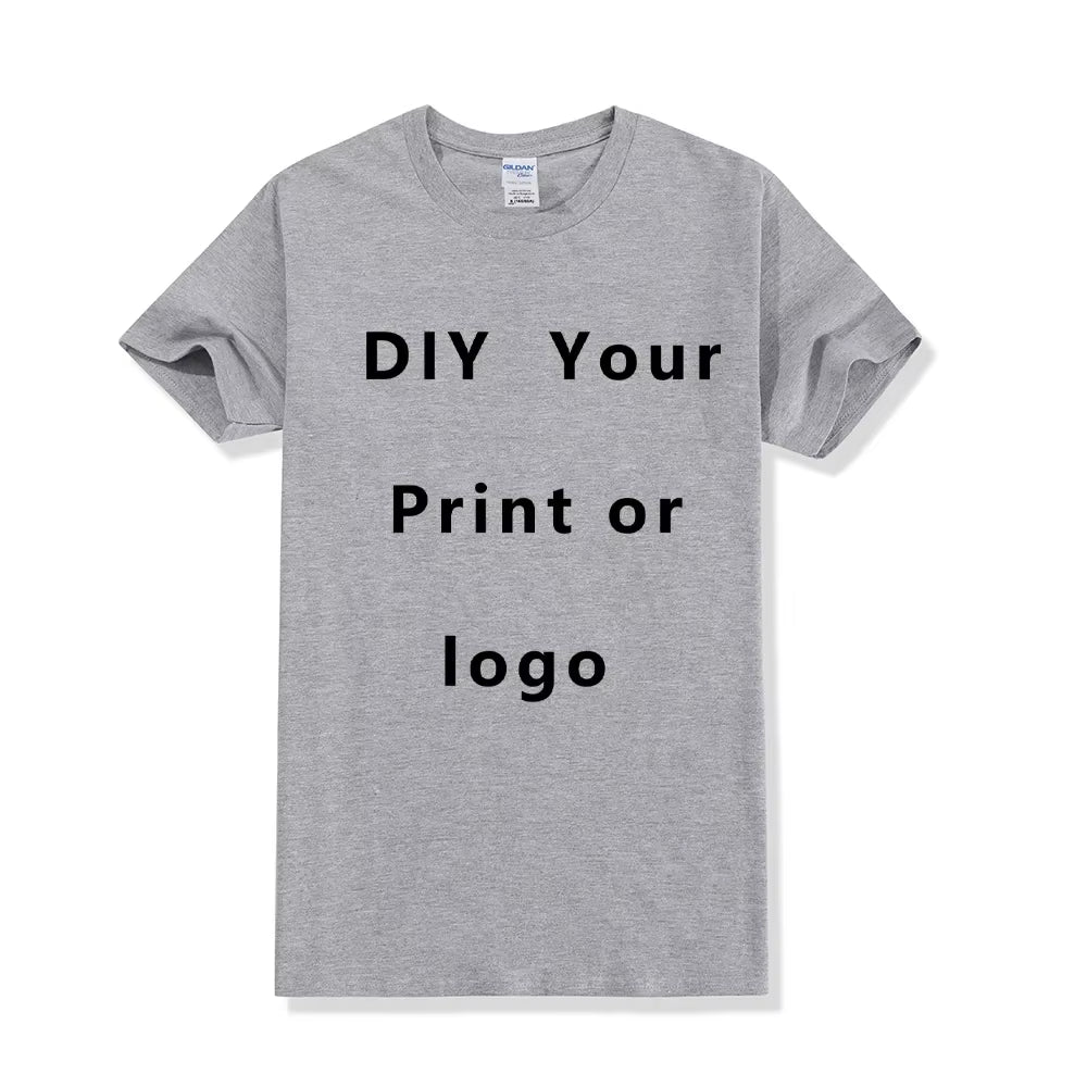 100% Pure Cotton round Neck Solid Color Short Sleeved Shirt, Free to Add Your Own Design Soft Casual T-Shirt, Customized T-Shirt