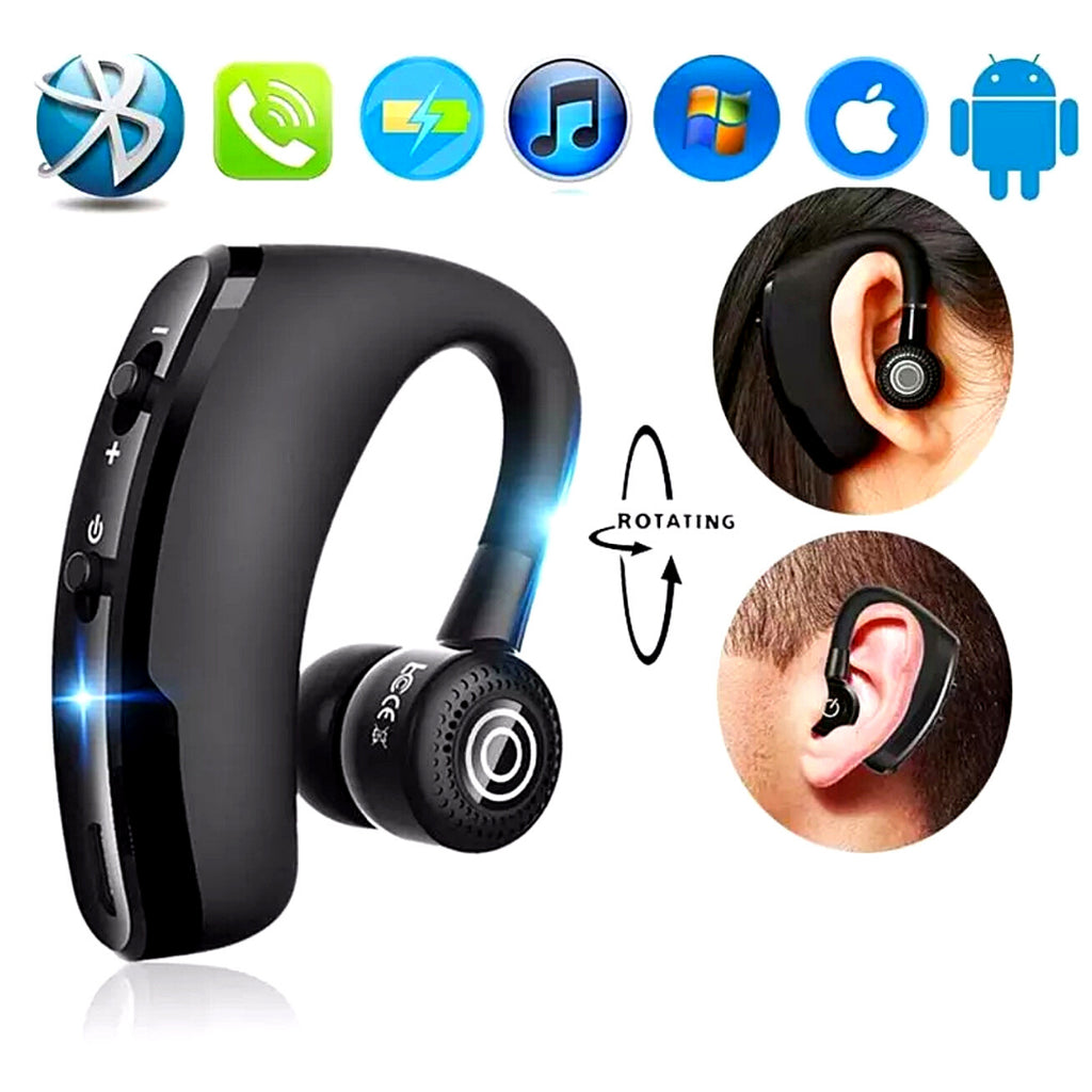Bluetooth 5.0 Earpiece Wireless Headset Noise Cancelling Earbuds Driving Trucker