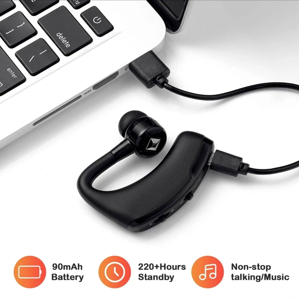 Bluetooth 5.0 Earpiece Wireless Headset Noise Cancelling Earbuds Driving Trucker