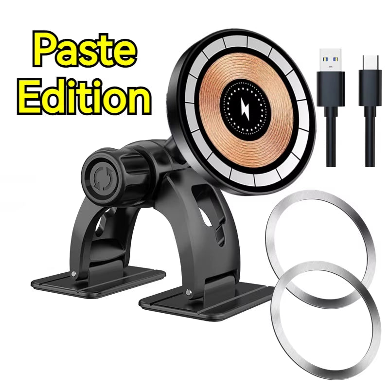 15W Car Wireless Charger Phone Holder Suction Cup Office Mirro Desk Bath Shower Stand for Iphone 16 15 14 13 12 11 Pro Max Mount