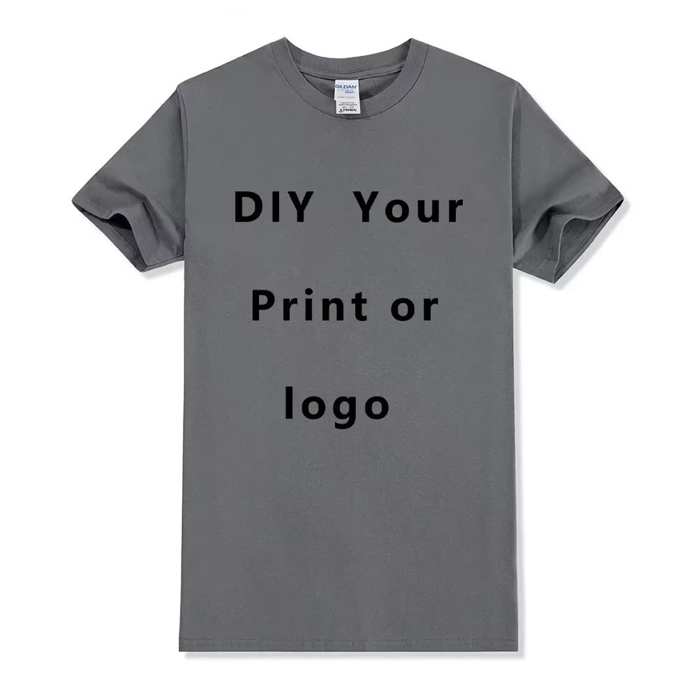 100% Pure Cotton round Neck Solid Color Short Sleeved Shirt, Free to Add Your Own Design Soft Casual T-Shirt, Customized T-Shirt