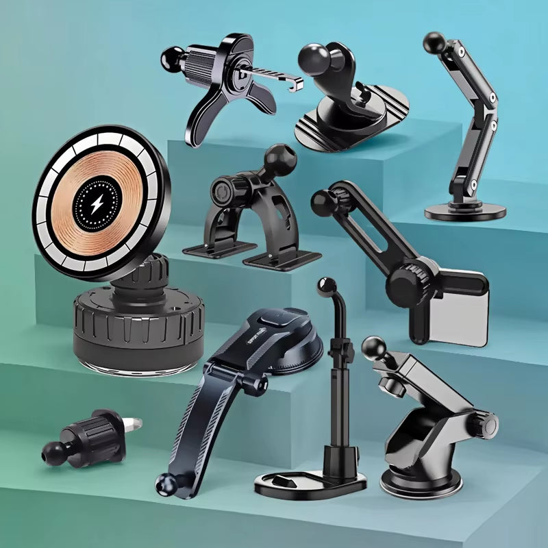 15W Car Wireless Charger Phone Holder Suction Cup Office Mirro Desk Bath Shower Stand for Iphone 16 15 14 13 12 11 Pro Max Mount