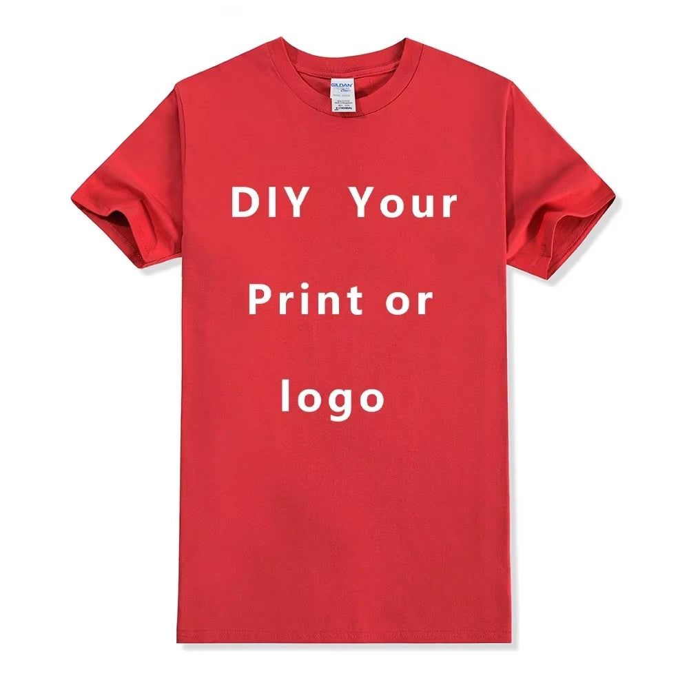 100% Pure Cotton round Neck Solid Color Short Sleeved Shirt, Free to Add Your Own Design Soft Casual T-Shirt, Customized T-Shirt