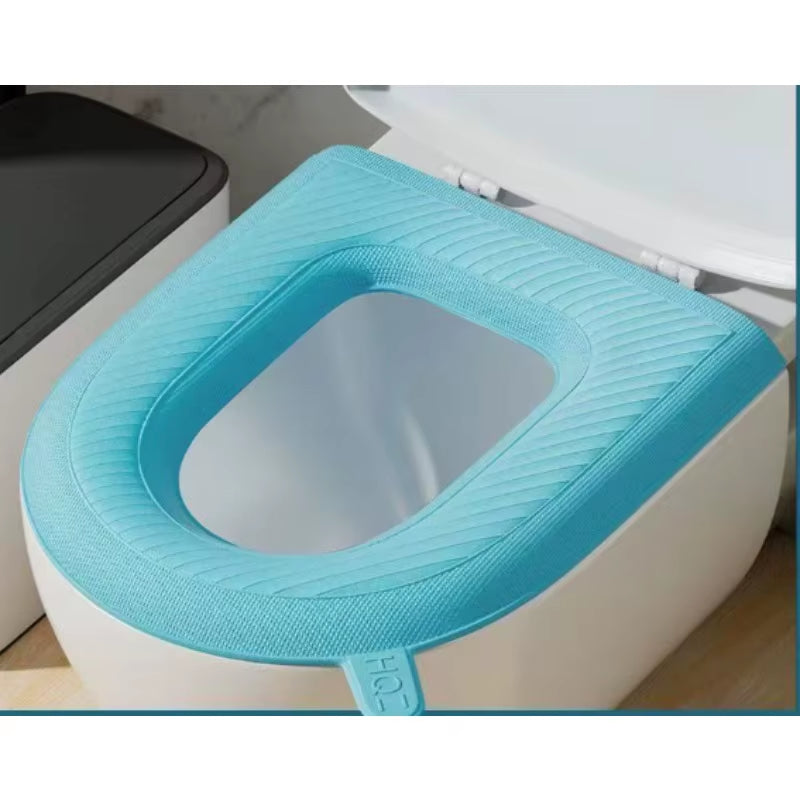 2PCS High Foam Waterproof Toilet Seat Cover Wash-Free Winter Wind Lovely Design Washable Toilet Seat Cushion for Home