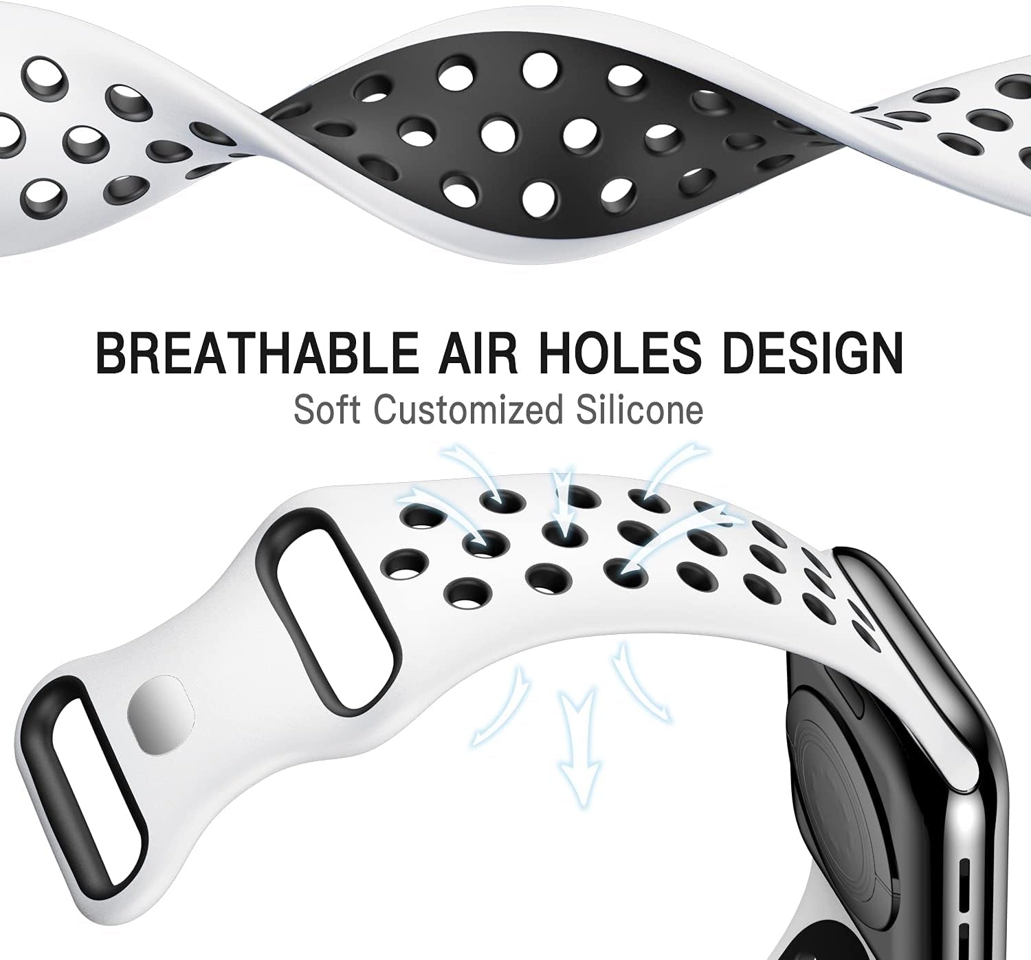 Compatible with Apple Watch Band 42Mm 44Mm 45Mm 38Mm 40Mm 41Mm, Breathable Sporty for Iwatch Bands Series 7/6/5/4/3/2/1, Watch Various Styles and Colors for Women and Men…