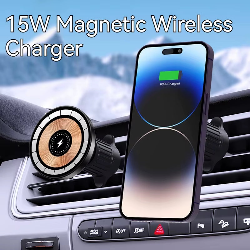 15W Car Wireless Charger Phone Holder Suction Cup Office Mirro Desk Bath Shower Stand for Iphone 16 15 14 13 12 11 Pro Max Mount