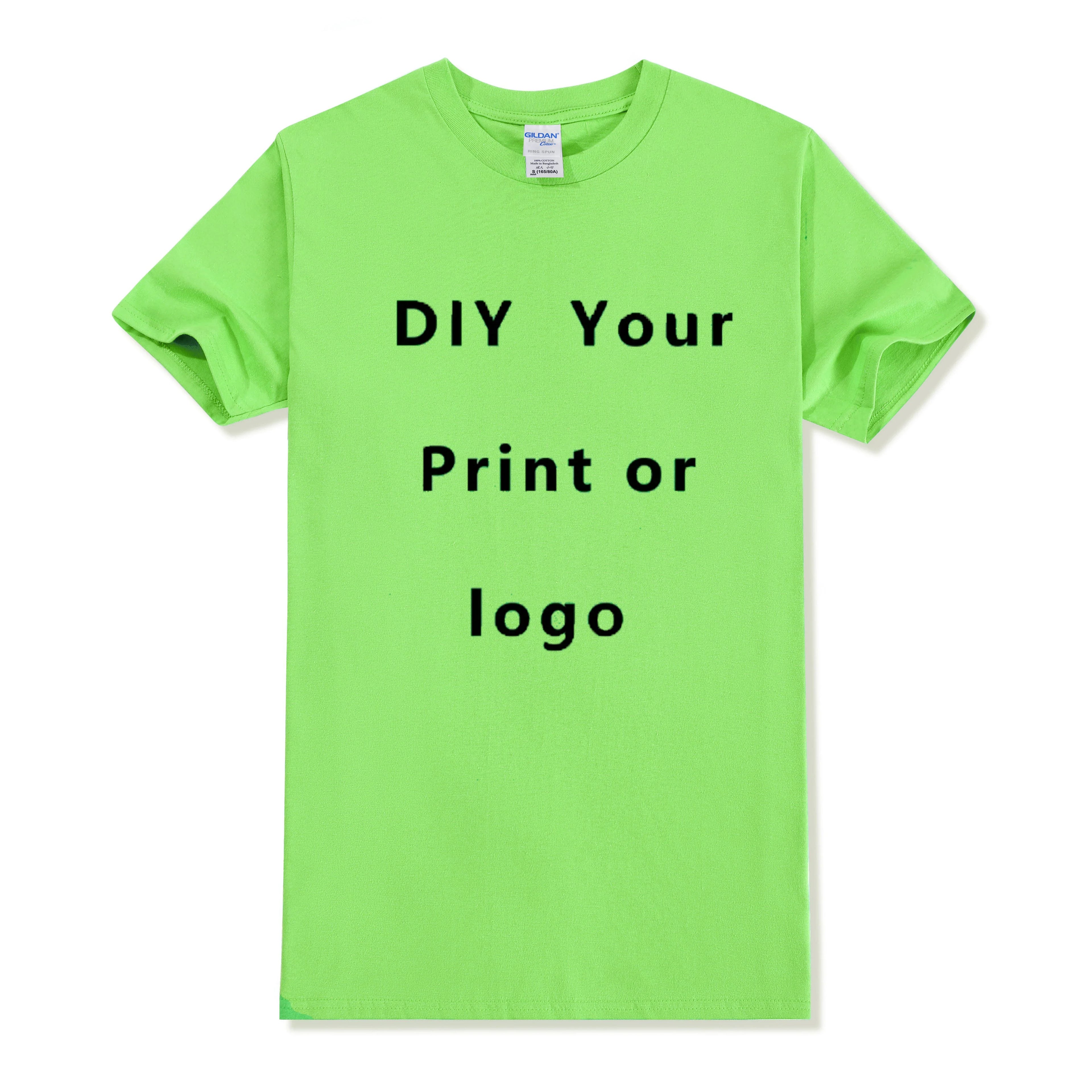 100% Pure Cotton round Neck Solid Color Short Sleeved Shirt, Free to Add Your Own Design Soft Casual T-Shirt, Customized T-Shirt