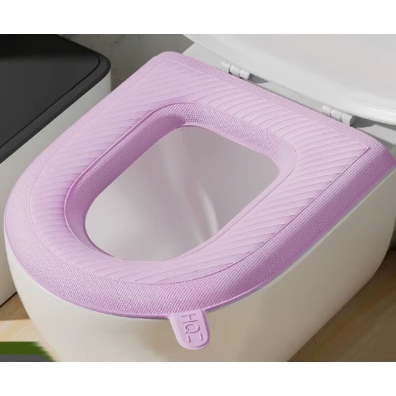 2PCS High Foam Waterproof Toilet Seat Cover Wash-Free Winter Wind Lovely Design Washable Toilet Seat Cushion for Home