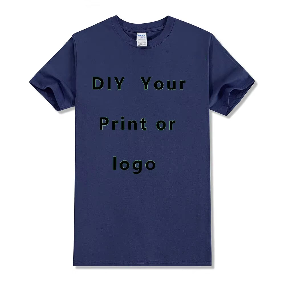 100% Pure Cotton round Neck Solid Color Short Sleeved Shirt, Free to Add Your Own Design Soft Casual T-Shirt, Customized T-Shirt