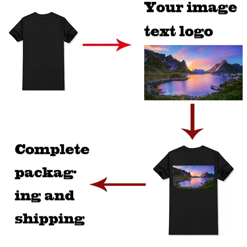 100% Pure Cotton round Neck Solid Color Short Sleeved Shirt, Free to Add Your Own Design Soft Casual T-Shirt, Customized T-Shirt