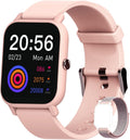 Smart Watch for Android Phones Compatible with Iphone Samsung, Fitness Watch with Blood Oxygen & Heart Rate Sleep Monitor, 5ATM Waterproof Pedometer, Smart Watches for Men Women (2 Bands)