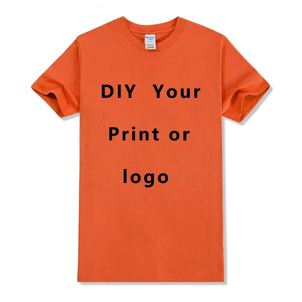 100% Pure Cotton round Neck Solid Color Short Sleeved Shirt, Free to Add Your Own Design Soft Casual T-Shirt, Customized T-Shirt
