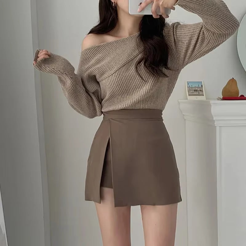 Summer 2023 High Waist A-Line Skirt Shorts Skirt Split Skirt Women Ropa Mujer Mini Skirts Clothes for Women