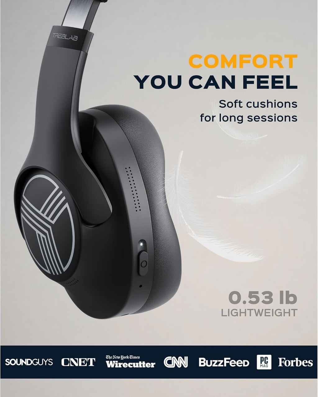 Z2 – Hybrid Active Noise Cancelling Wireless Headphones for Gym & Sports Workout, Lightweight Foldable, 58H Battery, Deep Bass, over Ear Headphones Wireless Bluetooth with Mic for Travel
