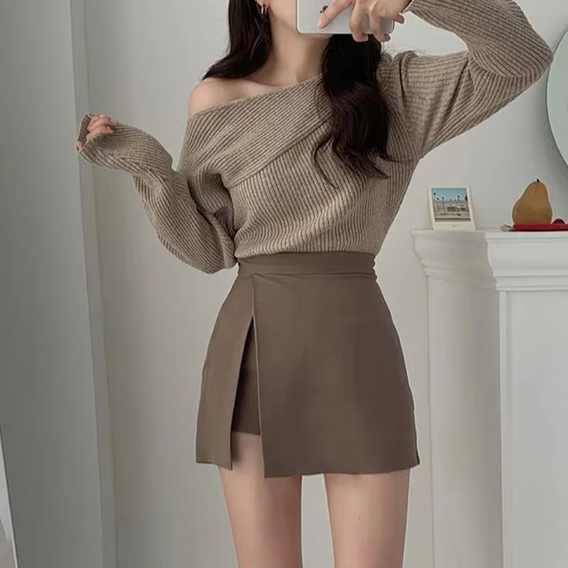 Summer 2023 High Waist A-Line Skirt Shorts Skirt Split Skirt Women Ropa Mujer Mini Skirts Clothes for Women