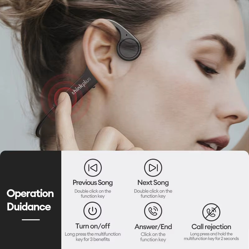X4 Bone Conduction Bluetooth Headphone Sports Earphone Waterproof Wireless Headset with Mic Ear Hook TWS Bass Hifi Stereo