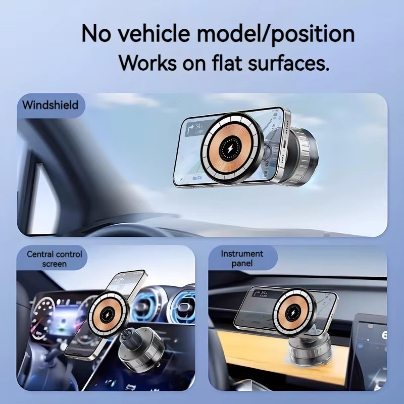 15W Car Wireless Charger Phone Holder Suction Cup Office Mirro Desk Bath Shower Stand for Iphone 16 15 14 13 12 11 Pro Max Mount