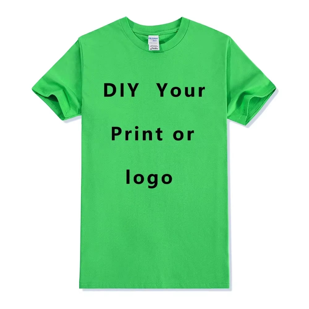 100% Pure Cotton round Neck Solid Color Short Sleeved Shirt, Free to Add Your Own Design Soft Casual T-Shirt, Customized T-Shirt
