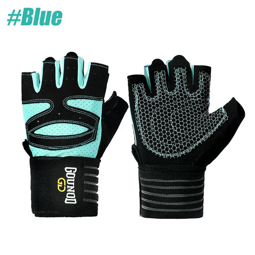 1Pair Workout Gloves for Men Women, Padded Weight Lifting Gloves with Wrist Wraps Support, Full Palm Protection, Grip for Gym Tr