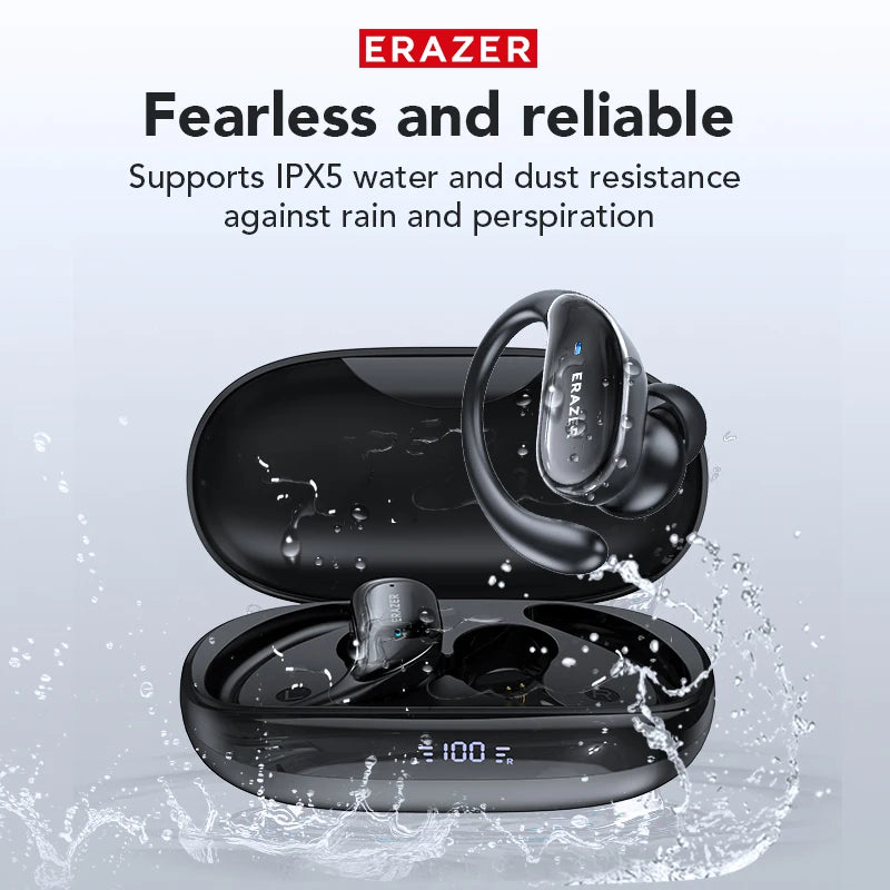 XT80 Sports Wireless Headphones with Mics, Button Control, LED Power Display,Hifi Stereo Sound
